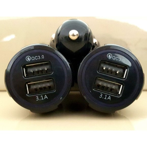 3Pack Dual Port Car Phone Charger QC Quick Charge with Lighted Charging Ports - Picture 2 of 3